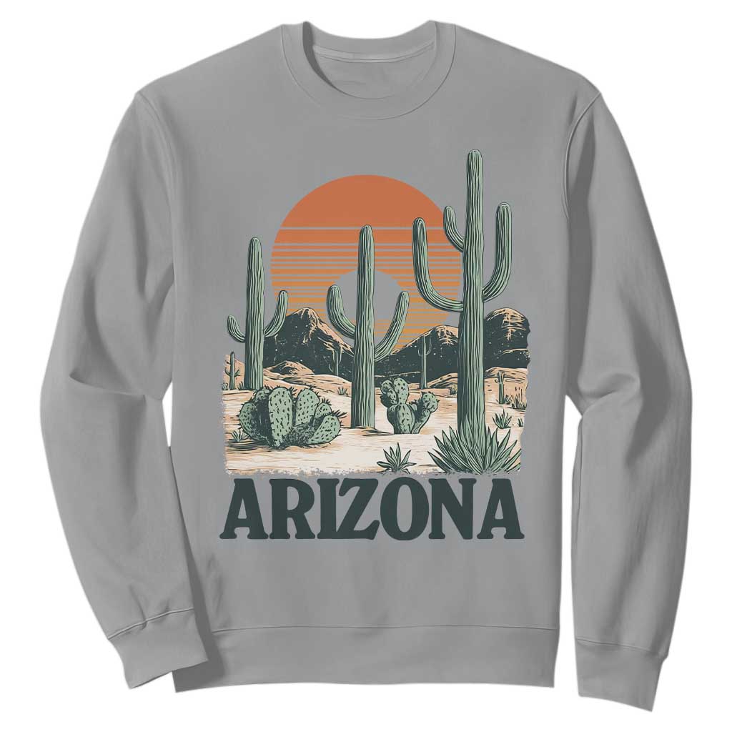Arizona Desert Sunset Sweatshirt Vintage Cactus Grand Canyon State Gift TS12 Sport Gray Print Your Wear