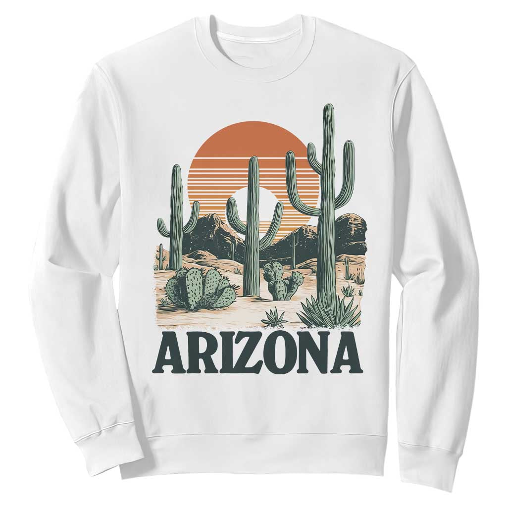 Arizona Desert Sunset Sweatshirt Vintage Cactus Grand Canyon State Gift TS12 White Print Your Wear