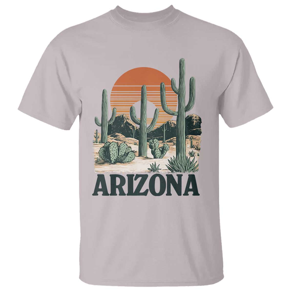 Arizona Desert Sunset T Shirt Vintage Cactus Grand Canyon State Gift TS12 Ice Gray Print Your Wear