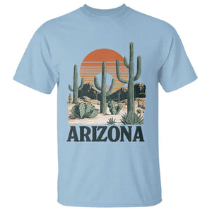 Arizona Desert Sunset T Shirt Vintage Cactus Grand Canyon State Gift TS12 Light Blue Print Your Wear