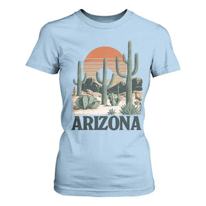 Arizona Desert Sunset T Shirt For Women Vintage Cactus Grand Canyon State Gift TS12 Light Blue Print Your Wear