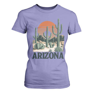 Arizona Desert Sunset T Shirt For Women Vintage Cactus Grand Canyon State Gift TS12 Violet Print Your Wear