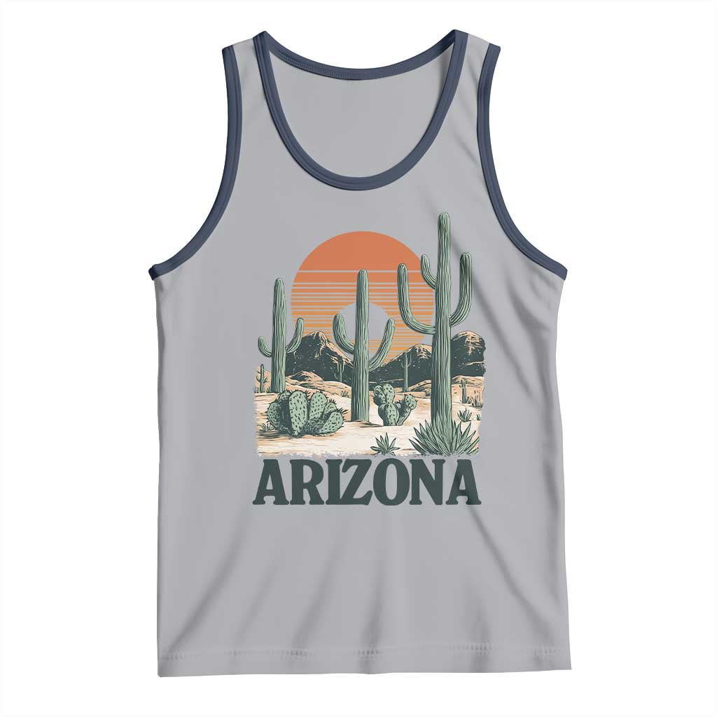 Arizona Desert Sunset Tank Top Vintage Cactus Grand Canyon State Gift TS12 Athletic Heather Navy Print Your Wear