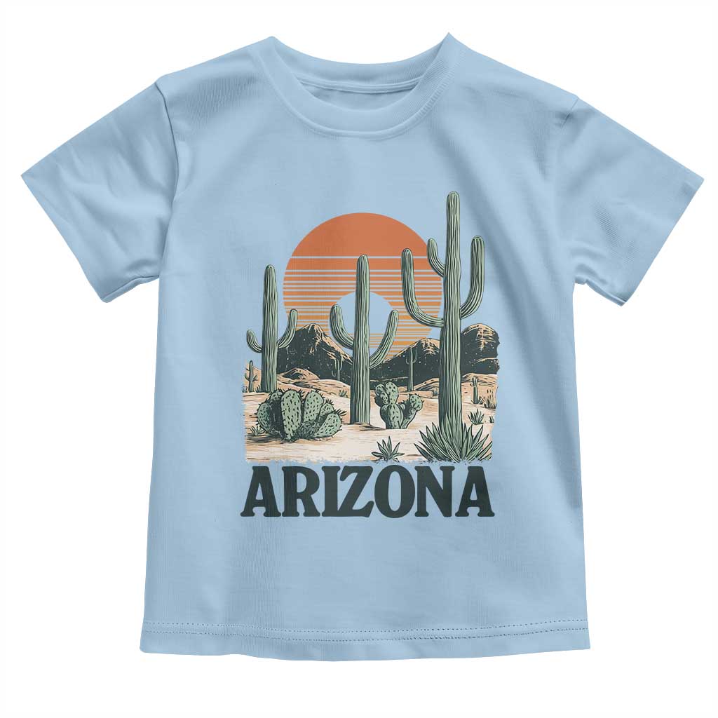 Arizona Desert Sunset Toddler T Shirt Vintage Cactus Grand Canyon State Gift TS12 Light Blue Print Your Wear