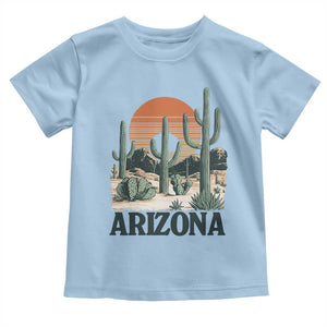 Arizona Desert Sunset Toddler T Shirt Vintage Cactus Grand Canyon State Gift TS12 Light Blue Print Your Wear