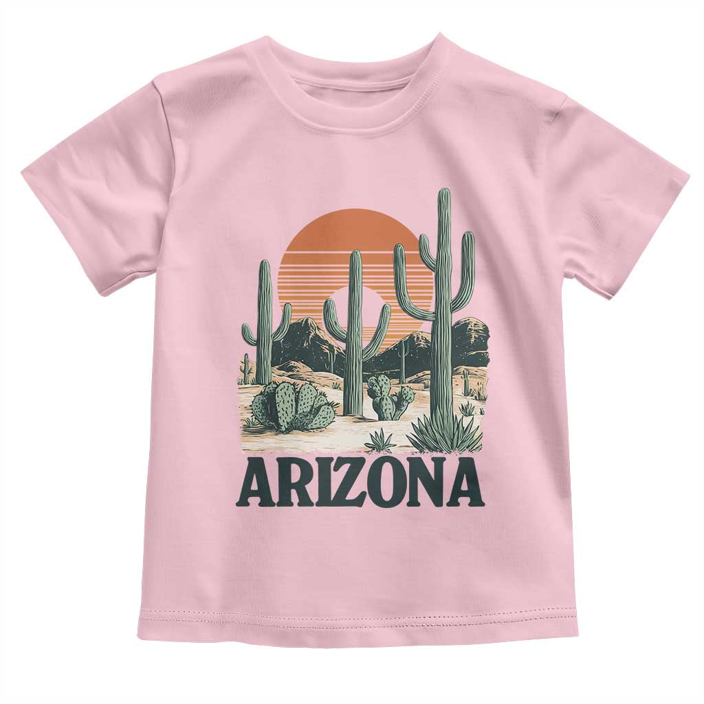 Arizona Desert Sunset Toddler T Shirt Vintage Cactus Grand Canyon State Gift TS12 Light Pink Print Your Wear