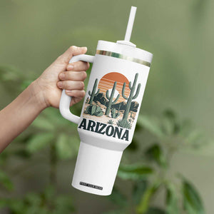 Arizona Desert Sunset Tumbler With Handle Vintage Cactus Grand Canyon State Gift TS12 Print Your Wear