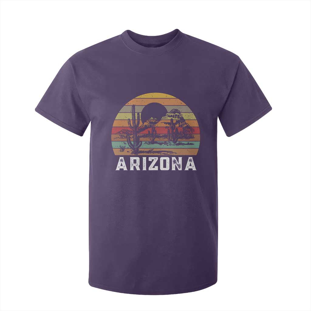 Arizona T Shirt For Kid Retro Desert Landscape Cactus Lover Gift TS12 Purple Print Your Wear