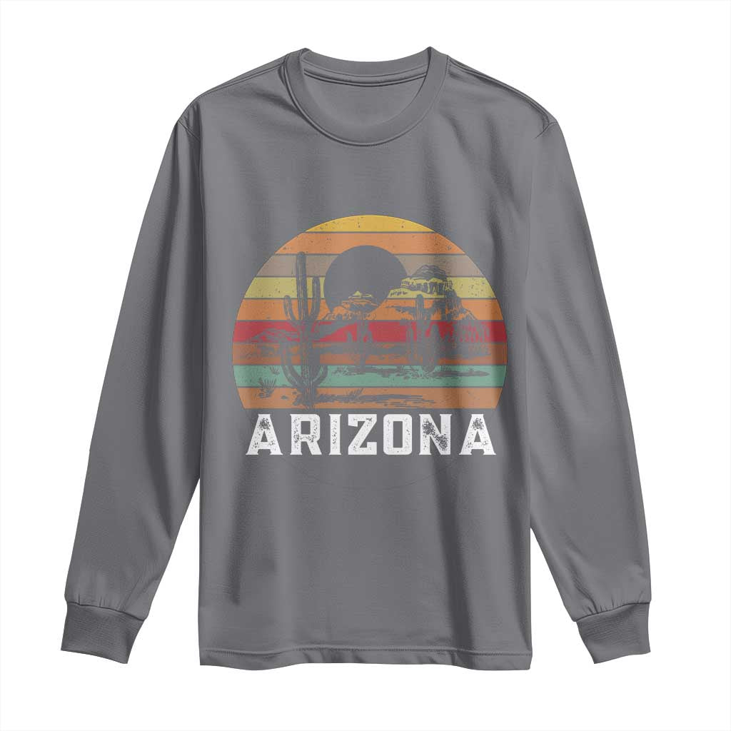 Arizona Long Sleeve Shirt Retro Desert Landscape Cactus Lover Gift TS12 Charcoal Print Your Wear