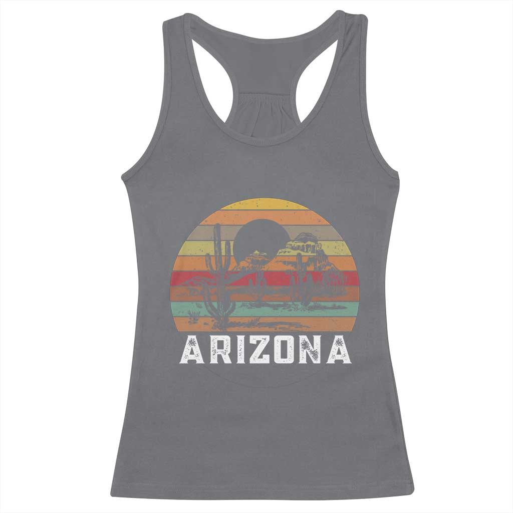 Arizona Racerback Tank Top Retro Desert Landscape Cactus Lover Gift TS12 Charcoal Print Your Wear