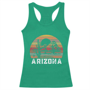 Arizona Racerback Tank Top Retro Desert Landscape Cactus Lover Gift TS12 Irish Green Print Your Wear
