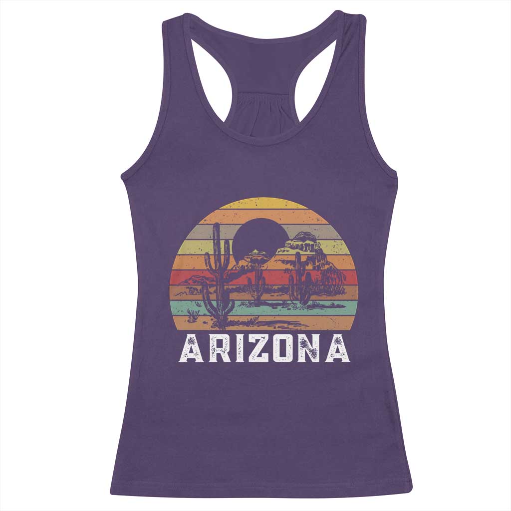 Arizona Racerback Tank Top Retro Desert Landscape Cactus Lover Gift TS12 Purple Print Your Wear