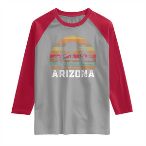 Arizona Raglan Shirt Retro Desert Landscape Cactus Lover Gift TS12 Sport Gray Red Print Your Wear