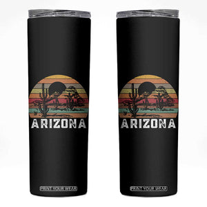 Arizona Skinny Tumbler Retro Desert Landscape Cactus Lover Gift TS12 Black Print Your Wear