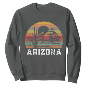Arizona Sweatshirt Retro Desert Landscape Cactus Lover Gift TS12 Dark Heather Print Your Wear