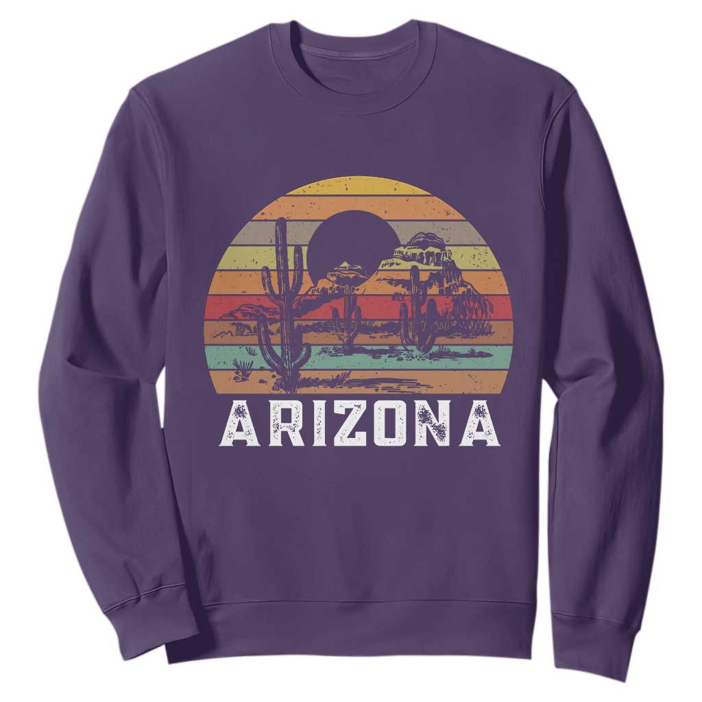 Arizona Sweatshirt Retro Desert Landscape Cactus Lover Gift TS12 Purple Print Your Wear