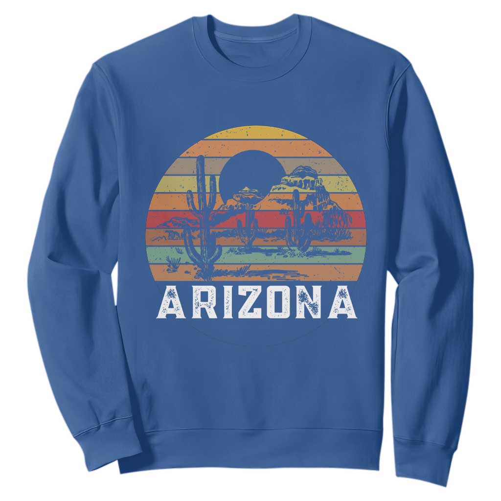 Arizona Sweatshirt Retro Desert Landscape Cactus Lover Gift TS12 Royal Blue Print Your Wear