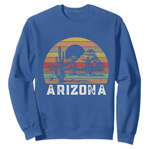 Arizona Sweatshirt Retro Desert Landscape Cactus Lover Gift TS12 Royal Blue Print Your Wear