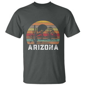 Arizona T Shirt Retro Desert Landscape Cactus Lover Gift TS12 Dark Heather Print Your Wear