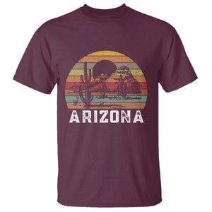 Arizona T Shirt Retro Desert Landscape Cactus Lover Gift TS12 Maroon Print Your Wear