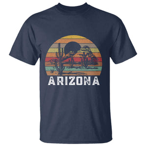 Arizona T Shirt Retro Desert Landscape Cactus Lover Gift TS12 Navy Print Your Wear