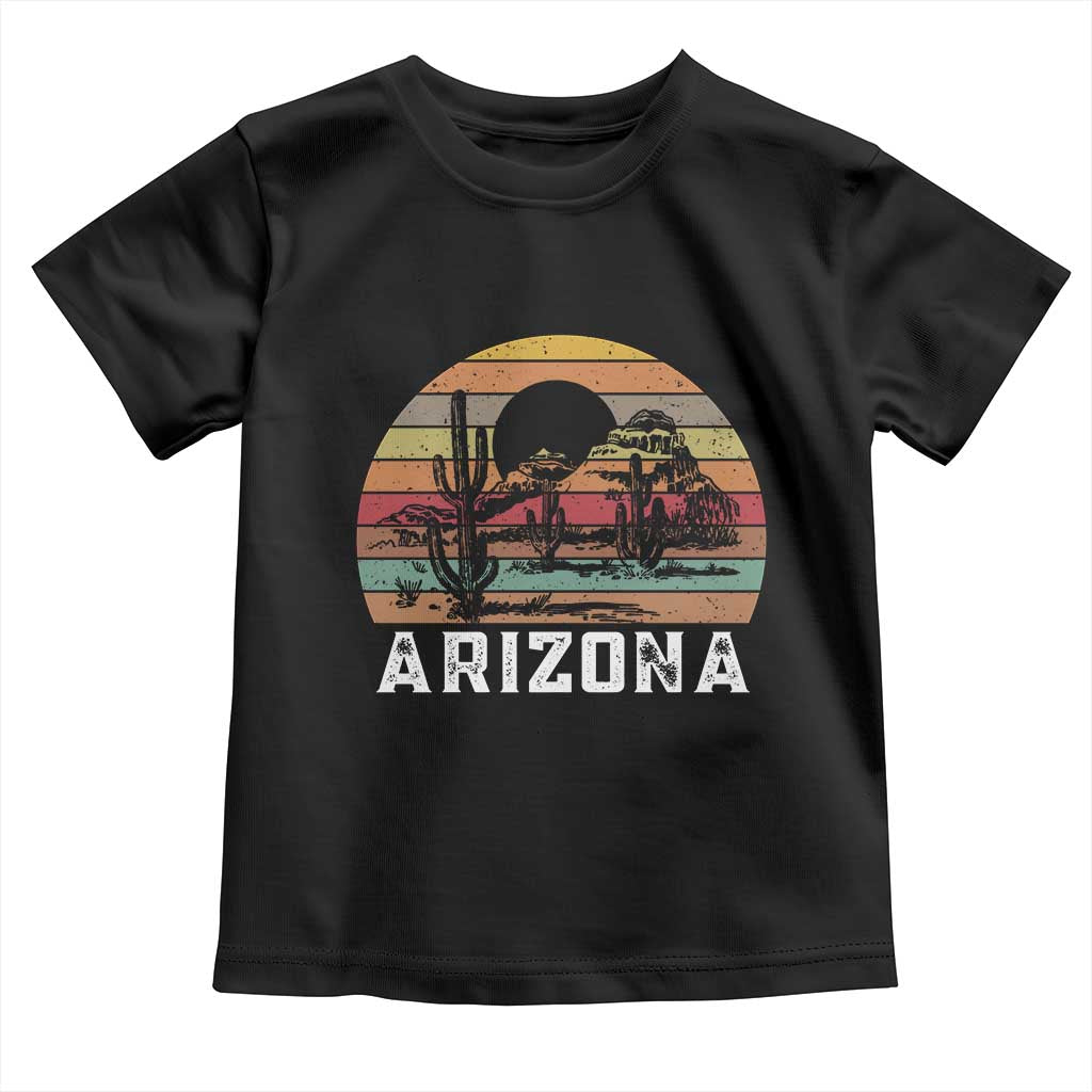 Arizona Toddler T Shirt Retro Desert Landscape Cactus Lover Gift TS12 Black Print Your Wear