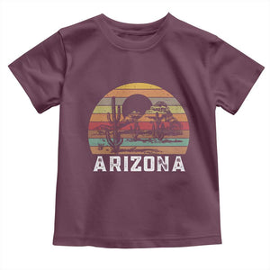 Arizona Toddler T Shirt Retro Desert Landscape Cactus Lover Gift TS12 Maroon Print Your Wear
