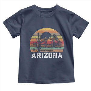 Arizona Toddler T Shirt Retro Desert Landscape Cactus Lover Gift TS12 Navy Print Your Wear