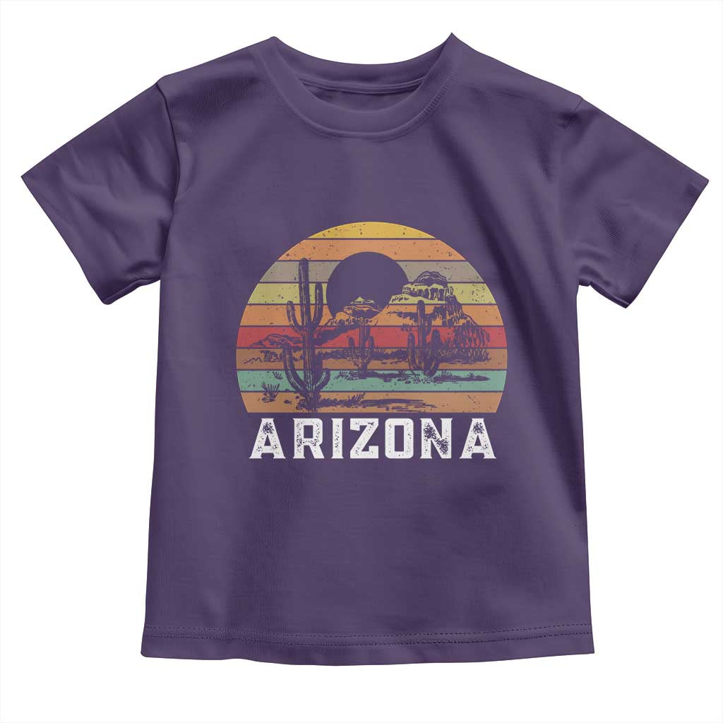 Arizona Toddler T Shirt Retro Desert Landscape Cactus Lover Gift TS12 Purple Print Your Wear
