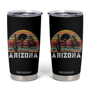 Arizona Tumbler Cup Retro Desert Landscape Cactus Lover Gift TS12 Black Print Your Wear