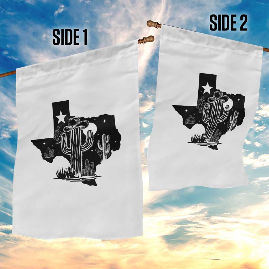 Western Pride Gift Garden Flag Cactus Texas Map With Cowboy Hat TS12 Print Your Wear