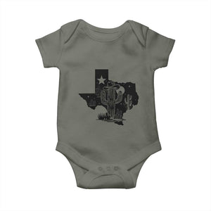 Western Pride Gift Baby Onesie Cactus Texas Map With Cowboy Hat TS12 Military Green Print Your Wear