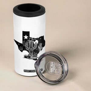 Western Pride Gift 4 in 1 Can Cooler Tumbler Cactus Texas Map With Cowboy Hat TS12 Print Your Wear