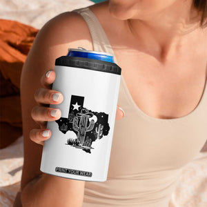 Western Pride Gift 4 in 1 Can Cooler Tumbler Cactus Texas Map With Cowboy Hat TS12 Print Your Wear
