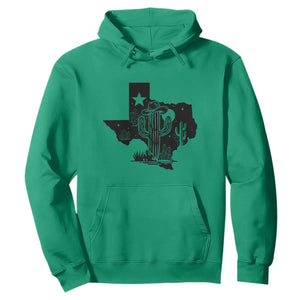 Western Pride Gift Hoodie Cactus Texas Map With Cowboy Hat TS12 Irish Green Print Your Wear