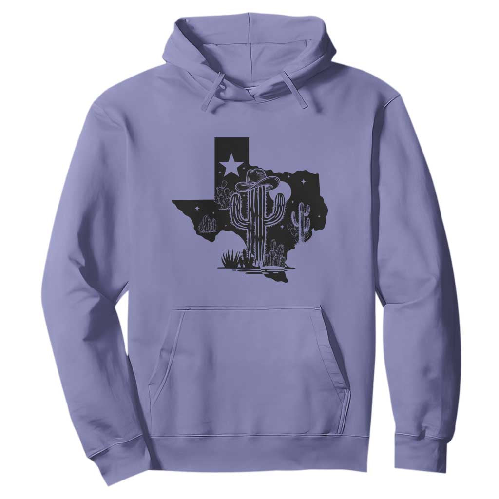 Western Pride Gift Hoodie Cactus Texas Map With Cowboy Hat TS12 Violet Print Your Wear