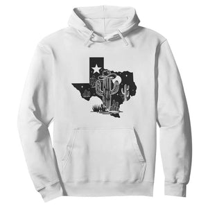 Western Pride Gift Hoodie Cactus Texas Map With Cowboy Hat TS12 White Print Your Wear