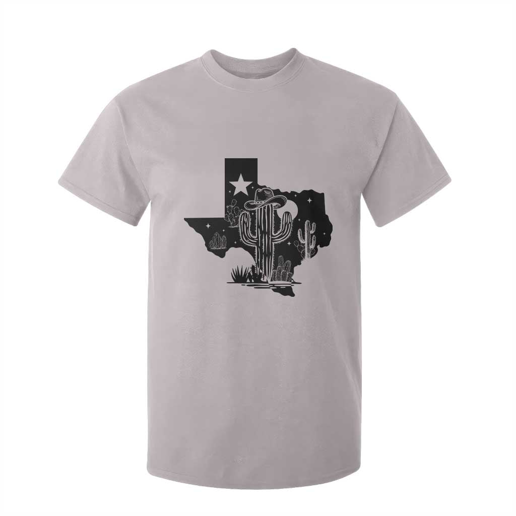 Western Pride Gift T Shirt For Kid Cactus Texas Map With Cowboy Hat TS12 Ice Gray Print Your Wear