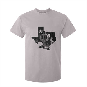 Western Pride Gift T Shirt For Kid Cactus Texas Map With Cowboy Hat TS12 Ice Gray Print Your Wear