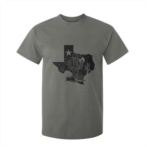 Western Pride Gift T Shirt For Kid Cactus Texas Map With Cowboy Hat TS12 Military Green Print Your Wear