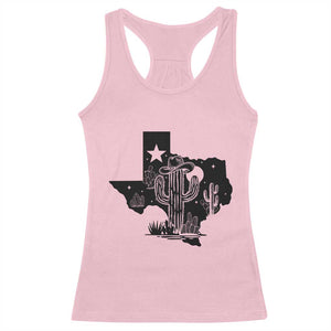 Western Pride Gift Racerback Tank Top Cactus Texas Map With Cowboy Hat TS12 Light Pink Print Your Wear