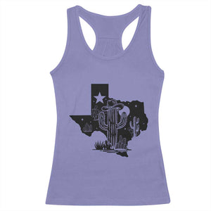 Western Pride Gift Racerback Tank Top Cactus Texas Map With Cowboy Hat TS12 Violet Print Your Wear
