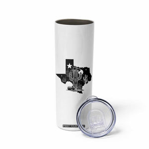 Western Pride Gift Skinny Tumbler Cactus Texas Map With Cowboy Hat TS12 Print Your Wear