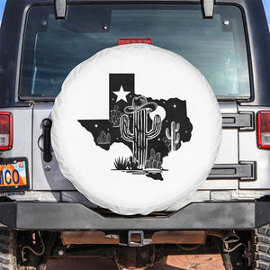 Western Pride Gift Spare Tire Cover Cactus Texas Map With Cowboy Hat TS12 No hole White Print Your Wear