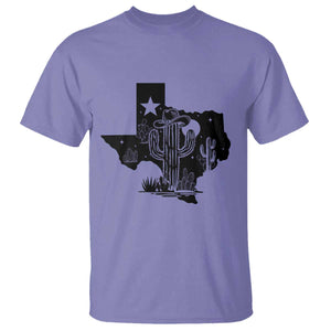 Western Pride Gift T Shirt Cactus Texas Map With Cowboy Hat TS12 Violet Print Your Wear