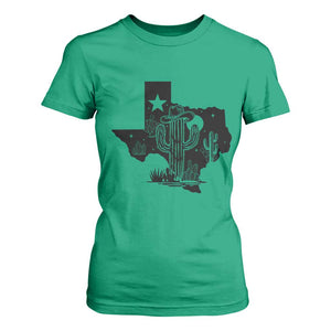 Western Pride Gift T Shirt For Women Cactus Texas Map With Cowboy Hat TS12 Irish Green Print Your Wear