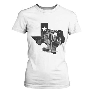 Western Pride Gift T Shirt For Women Cactus Texas Map With Cowboy Hat TS12 White Print Your Wear