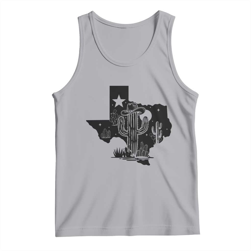 Western Pride Gift Tank Top Cactus Texas Map With Cowboy Hat TS12 Athletic Heather Print Your Wear