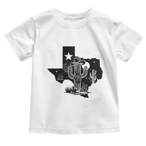 Western Pride Gift Toddler T Shirt Cactus Texas Map With Cowboy Hat TS12 White Print Your Wear