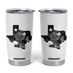 Western Pride Gift Tumbler Cup Cactus Texas Map With Cowboy Hat TS12 White Print Your Wear